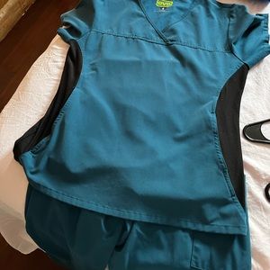 Teal scrubs
